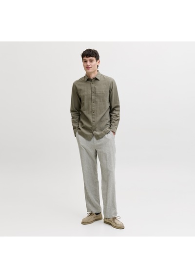 Jack & Jones Erkek Keten Karisimli Chino Pantolon - Karl - 12269371 Cloud Dancer