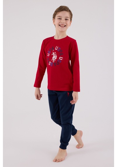 U.S. Polo Assn. U.s. Polo Assn Erkek Çocuk Kırmızı Pijama Takımı 5274-48758 Kırmızı