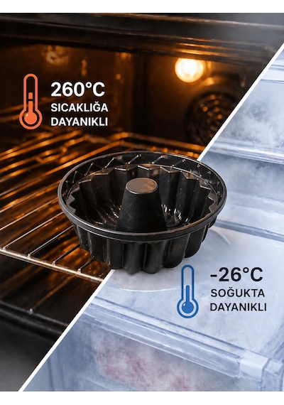 Beylini 6'lı Silikon Oval Mini Kek Kalıbı Yapışmaz Muffin Kek Kalıbı Seti Şekilli Mutfak Kek Kalıbı Seti Antrasit