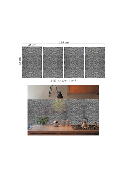 Tink Kendinden Yapışkanlı Uzay Mermer Desenli Pvc Panel 41x62 Cm