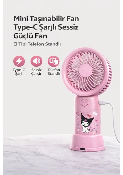 Mini Taşınabilir Fan Type-c Şarjlı El Tipi Soğutucu Sessiz Güçlü Fan