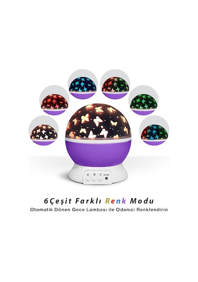 Star Master Solarvita Sv-1046 Gece Lambası Input:5.5v Output:4.5v Renk Pilli Usbli Yıldız Görselli Diğer