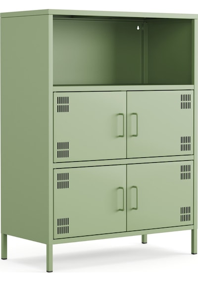 Pera Metal Çok Gözlü Dolap, 4 Kapaklı, Açık Raflı 80,50 X 40 X 109,50 Cm Ral 6011 Yeşil Pera Metal Çok Gözlü Dolap, 4 Kapaklı, Açık Raflı 80,50 X 40 X 109,50 Cm Ral 6011 Yeşil