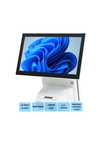 Iromx Wp-1215w I5 12.gen 8gb 128gb 15.6'' Wıfı/dahili Slip Yazıcılı Beyaz Endüstriyel Pos Pc