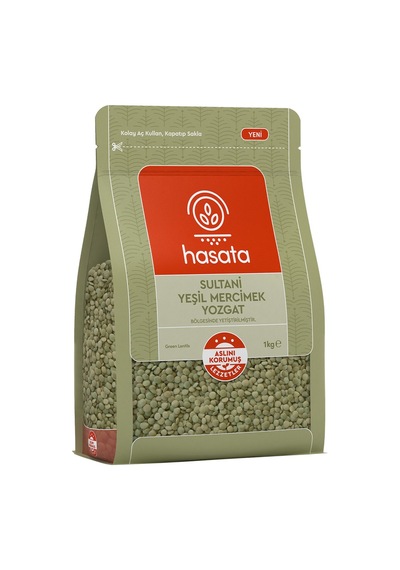 Hasata Yozgat Sultani Yeşil Mercimek 1 Kg - 4 Adet Tarı