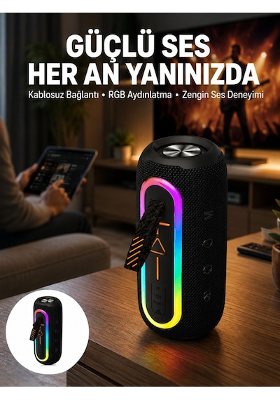 Bluetooth Hoparlör Uzun Pil Ömrü Taşınabilir Yüksek Ses Kaliteli Yeni Nesil - Lisinya