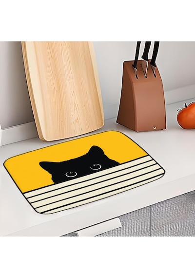 Viva Home Yıkanabilir Bulasik Kurutma Mati Kurulama Bezi Kurutma Örtüsü Tezgah Üstü Bulaşıklık 40x50 Cm, Sarı Diğer