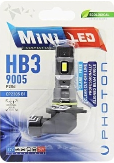 Photon Mını Hb3 9005 12v-24v Compact Led Teklı Blıster