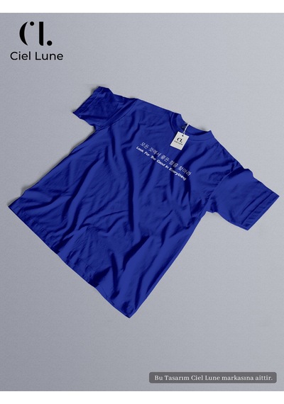 Nevermind Unisex Look For The Good In Everything - Oversize T-shi Mavi