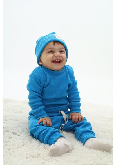 My Kids Wear Fitilli Unisex Bebek - Çocuk Üçlü Takım Mavi