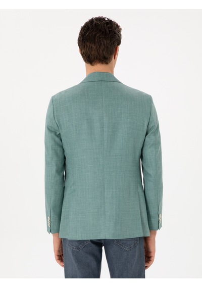 Cacharel Mint Slim Fit Yün İpek Karışımlı Blazer Ceket Mınt
