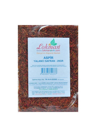 Aspir Otu Yalancı Safran Asfor Doğal 25 Gr Paket