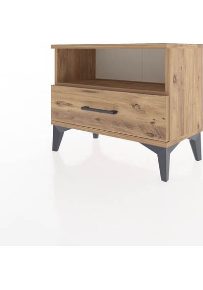 Arges Komodin Tek Raflı Tek Çekmeceli 60x30x48 Çam-çam Çam