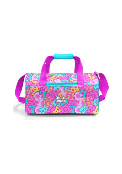 Coral High Pembe Su Yeşili Harf Desenli Spor Çantası 27551 124-Pembe