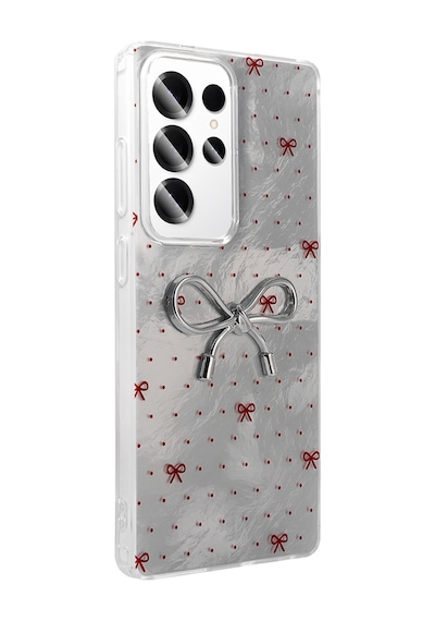 Galaxy S24 Ultra Uyumlu Uyumlu Kılıf Kamera Korumalı Figürlü Zore Ponti Silikon Kapak - Lila Lila