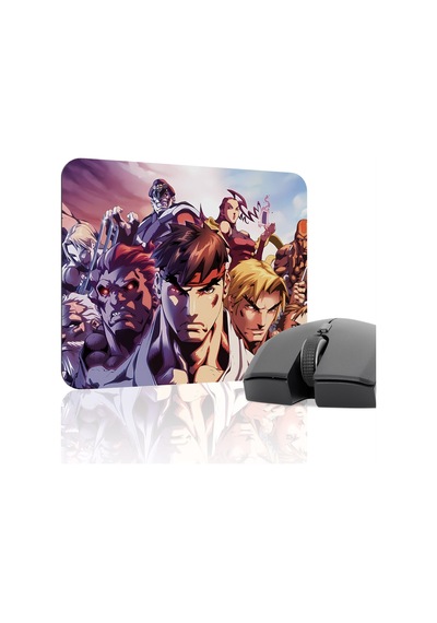 Street Fighter Kaymaz Dikişli Kauçuk Oyuncu Mousepad V2 - 22x18 Gaming Mouse Pad Fare Altlığı