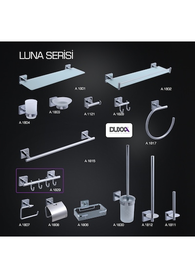 Luna 4lü Set Askılık-krom A.1829