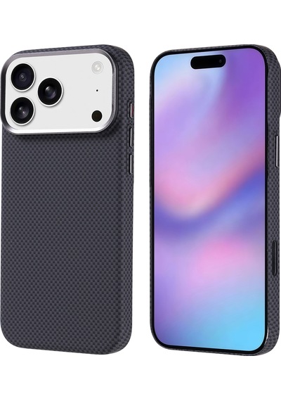 Apple Uyumlu iPhone 17 Pro Max Kılıf M-safe Şarj Özellikli Karbon Fiber Görünümlü Mkst Nekst Kapak - Siyah Siyah
