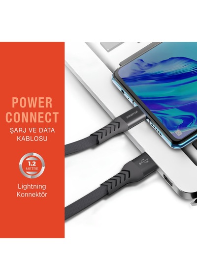 Polosmart Psm115 Lightning Şarj Ve Data Kablosu1.2 Metre Gri