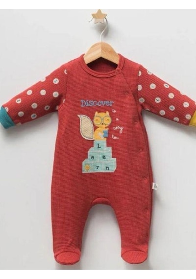 Tongs Baby Erkek Bebek Sincap Baskılı Tulum-14943 Kiremit