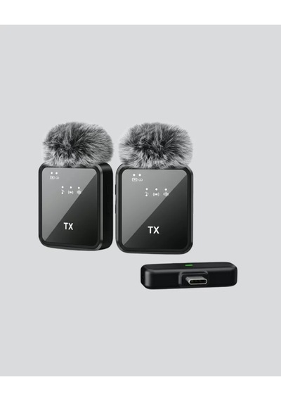 Home 2 Li Kablosuz Yaka Mikrofonu Type-c Ve Lightning Uyumlu Profesyonel Set