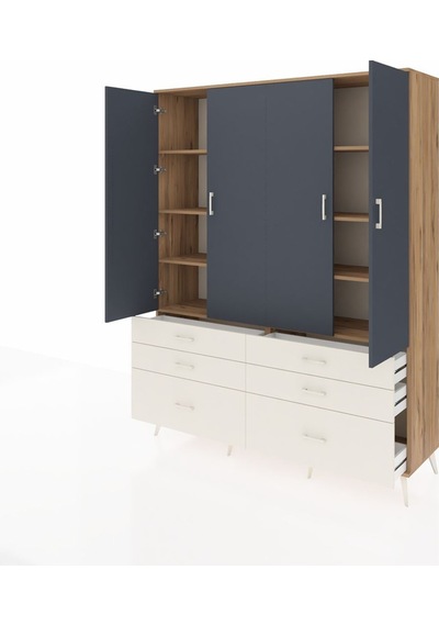 Hyperion Gardrop 8 Raflı 6 Çekmeceli 4 Kapaklı 176x44x221 Çam-antrasit/aytaşı Antrasit/aytaşı Hyperion Gardrop 8 Raflı 6 Çekmeceli 4 Kapaklı 176x44x221 Çam-antrasit/aytaşı Antrasit/aytaşı