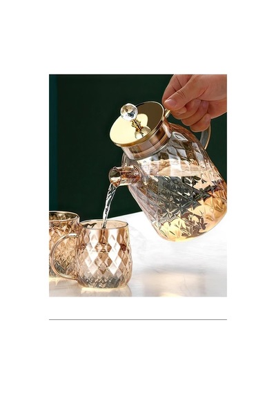 Kabartmalı Bambu Kapaklı Borosilikat Cam Demlik 1500ml Royaleks-cm-2005 Diğer