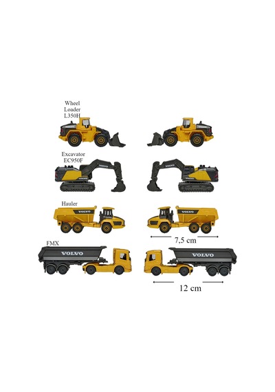 Majorette 1:64 Giftpack 4'lü Araçlar Serisi Volvo Construction