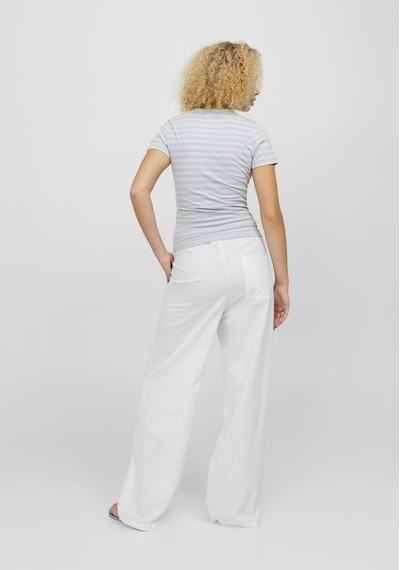 Jack & Jones Kadın Rahat Kalıp Keten Pantolon - Flora 12249649 White Bej