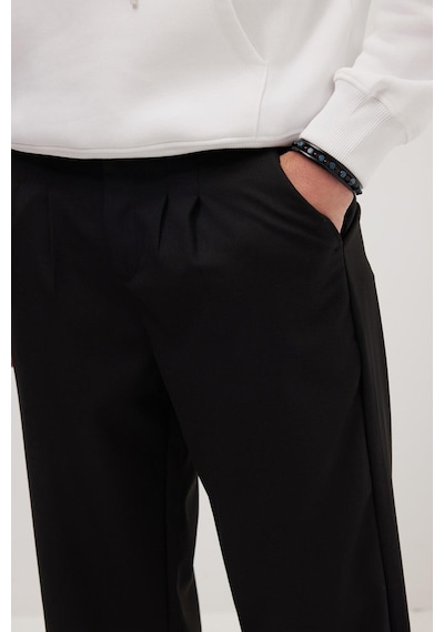 Tudors Erkek Regular Fit Klasik Kesim Normal Bel Geniş Paça Siyah Pantolon-40339 Siyah