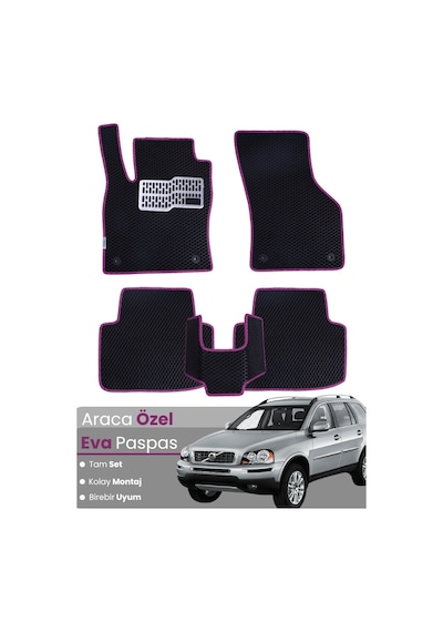 Volvo Xc90 2002-2014 Uyumlu Eva Paspas Tam Set Oto Paspas,araca Özel,tam Koruma,kolay Montaj 605