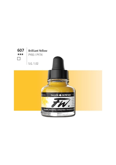 Daler Rowney Fw Ink Akrilik Mürekkep 29.5 Ml Brilliant Yellow 607 Diğer