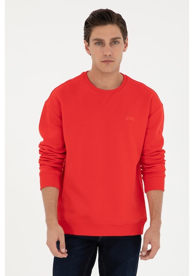 U.S. Polo Assn. Erkek Bisiklet Yaka Kırmızı Basic Şardonlu Sweatshirt 50295148-VR030 U.S. Polo Assn. Erkek Bisiklet Yaka Kırmızı Basic Şardonlu Sweatshirt 50295148-VR030