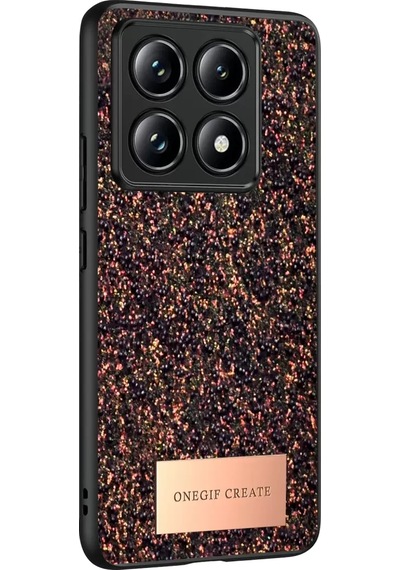 Onegif Xiaomi Mi 14t Pro Bright Simli Kapak - Derin Mor Resimdeki