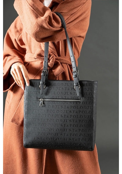 Just Polo Kadın Taş Büyük Boy El Çantası 31 X 32 Cm Siyah