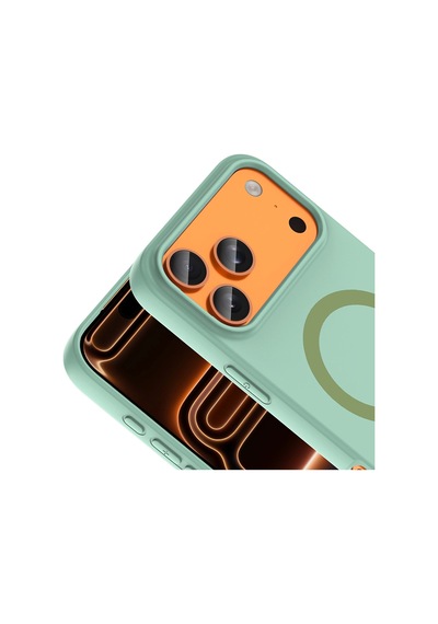 Apple iPhone Uyumlu  Uyumlu 18 Pro Max Kılıf M-safe Şarj Özellikli Zore Aris Silikon Kapak Turkuaz