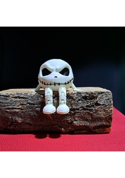 Jack Skellington Hareketli Eklemli Figür - Dekoratif Hediyelik Oyuncak 3lü Set