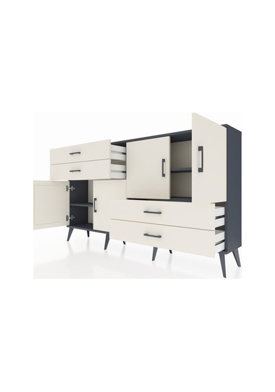 Arges Konsol 3 Raflı 4 Çekmeceli 4 Kapaklı 176x30x99 Antrasit-ayt Antrasit-aytaşı Arges Konsol 3 Raflı 4 Çekmeceli 4 Kapaklı 176x30x99 Antrasit-ayt Antrasit-aytaşı