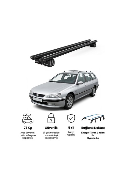 Pençe Peugeot 406 Sw 1999-2005 Uyumlu Siyah Ara Atkı 109cm Port Bagaj Tavan Barı