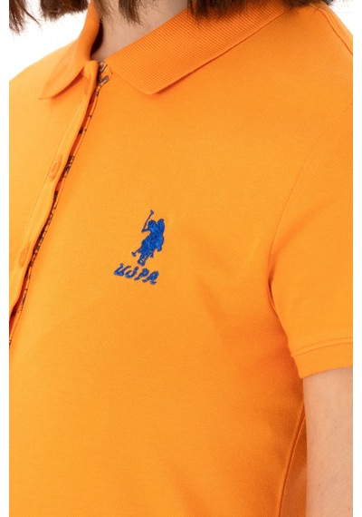 U.S. Polo Assn. Kadın Turuncu Basic Polo Yaka Tişört 50300896-VR051