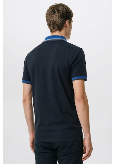 AC&Co / Altınyıldız Classics Erkek Sıyah Saks Regular Fit Geniş Kesim Polo Yaka %100 Pamuk Tişört