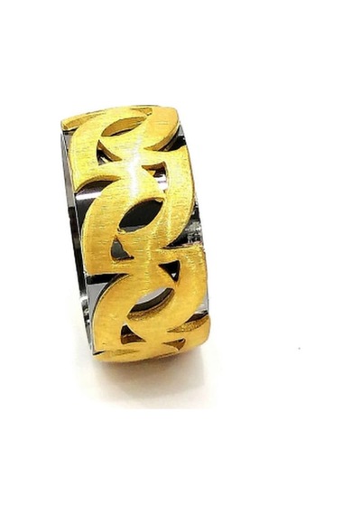 Omar Silver Yeni Tasarım Gold Altın Kaplama Işlemeli Unisex 925 A