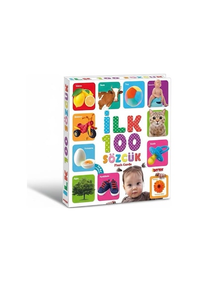 İlk 100 Sözcük Bebek Eğitici Kartları - Bebek Zeka Gelişim Flash Kart Seti