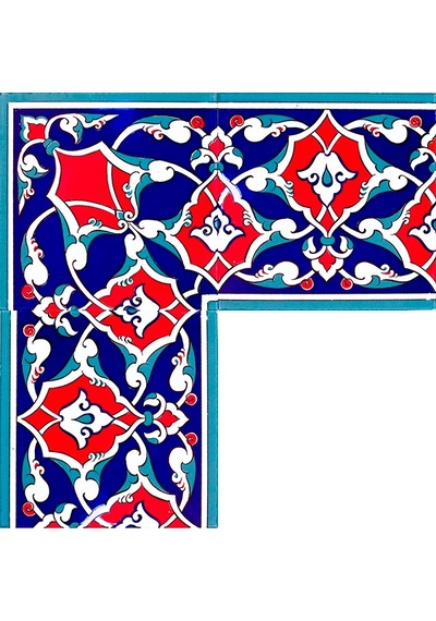 Armada Çini 20X20 CM Ks 5 Osmanlı Rumi Desen Seramik Çini Bordür