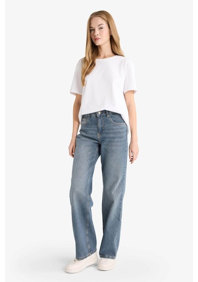 Defacto Sergio Regular Fit Normal Kalıp Normal Bel Boru Paça Jean Pantolon W6868az25aunm40 Siyah