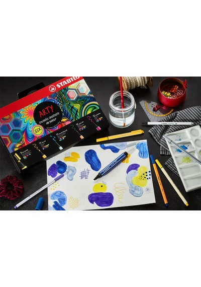 Stabilo 77/6-3-20 Arty Kreatif Keçe Uçlu Kalem Seti 55'li