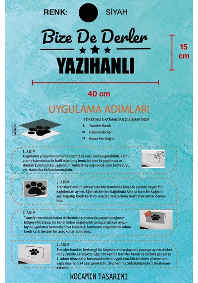 Malatya Yazıhan Klasik Siyah Sticker Malatya Bize De Derler Yazıhanlı 40x15 Cm Araba Çıkartma 40 CM - Siyah