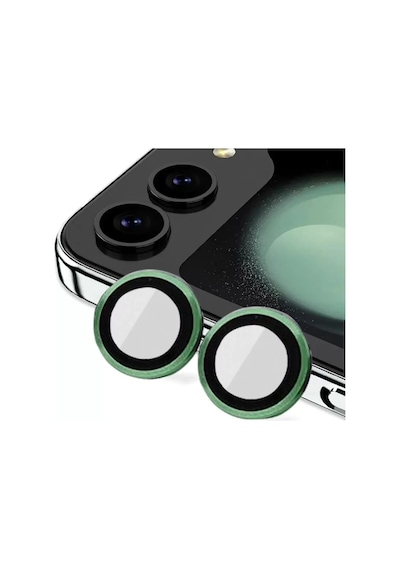 Newface Samsung Galaxy Uyumlu Z Flip 5 Valdez Metal Kamera Lens - Koyu Yeşil - Özel Seri 8683140676759