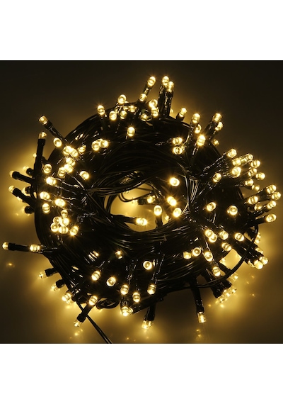 Yeşil Kablolu 10 Metre Günışığı 100 Led Ampül