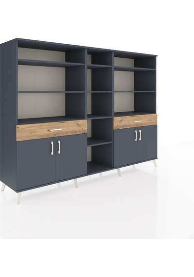 Hyperion Dolap 12 Raflı 2 Çekmeceli 4 Kapaklı 220x44x163 Antrasit Antrasit-antrasit/çam Hyperion Dolap 12 Raflı 2 Çekmeceli 4 Kapaklı 220x44x163 Antrasit Antrasit-antrasit/çam